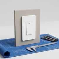 Interrupteur mural intelligent WIFI Hantu Electric US Standard DS-122 10A 240V en ABS, compatible avec l'application Smart Life et la commande vocale Alexa/Google Home