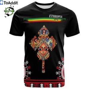 Maglietta Uomo Etiopia con Leone Rasta e Bandiera di Giuda, Vendita Diretta dalla Fabbrica, <span class=keywords><strong>T</strong></span>-<span class=keywords><strong>shirt</strong></span> da Baseball Personalizzabile all'Ingrosso - Product Image 4