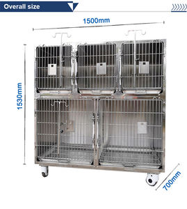 <span class=keywords><strong>Cages</strong></span> de clinique pour animaux de compagnie en acier inoxydable à cinq pièces personnalisables de haute qualité - Product Image 6