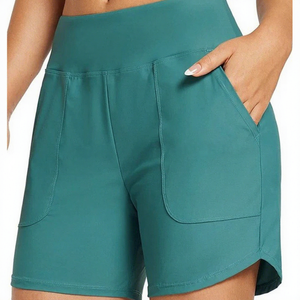 Shorts Deportivos Casuales para Mujer, de Cintura Alta, Transpirables, de Secado Rápido, para Correr y Hacer Ejercicio en Verano - Product Image 1