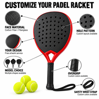 Raquette de padel professionnelle en fibre de carbone 18K + noyau en EVA 3D souple, finition brillante et mate, Chine.