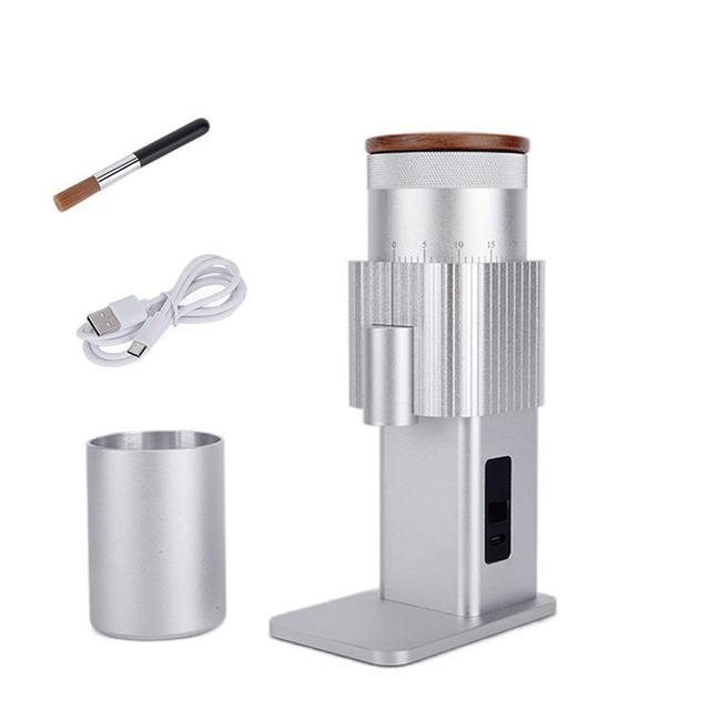 Rechargeable Espresso Coffee Grinder Anti-static Single Dose Burr Coffee Grinder with Magnetic Dosing Cup for Home Coffee Bar