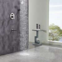 Ensemble de douche mural en laiton couleur bronze canon avec mitigeur eau chaude/froide à cartouche céramique pour appartement et villa