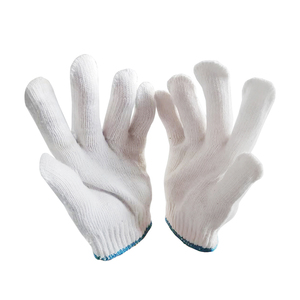 Reguliere stijl blauwe bies 450g groothandel hoogwaardige puur katoenen antistatische antislip vochtregulerende ademende veiligheidshandschoenen - Product Image 1