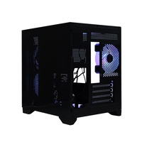 Manmu Pc Case Matx Gaming Cases White Color Mid Tower Micro Desk Casing Tempered Glass Computer Cabinet Pc Case with Fans