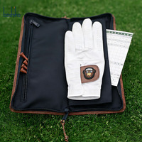Sac de rangement pour gants de golf en cuir véritable multi-compartiments, étanche et de qualité supérieure, pour accessoires de golf