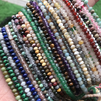 Vente en gros 3*4mm améthyste oeil de tigre apatite quartz rose pierre naturelle entretoise facettes perles de pierre rondelle pour la fabrication de bijoux