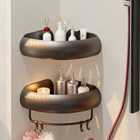 Étagère de rangement de salle de bain au design élégant, sans perçage, panier triangulaire pour toilettes et meuble-lavabo, étagère d'angle murale