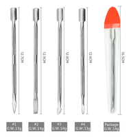 Pousse-cuticules pour nail art, en acier inoxydable, réutilisable, pour éliminer les peaux mortes, outils de manucure, pousse-doigts à double tête