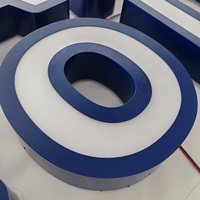 Lettres de canal LED en acrylique 3D éclairées à l'avant pour les panneaux de signalisation publicitaire d'intérieur de supermarché
