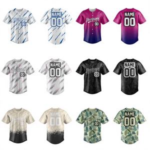 Camisetas de Béisbol y Sóftbol Personalizadas con Nombre y Número, Sublimación, Bordado, Impresión, Transpirables, Tela Tackle Twill, Tallas Grandes, Manga Corta - Product Image 1