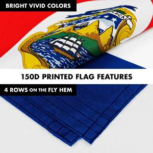 Drapeau du Costa Rica 3x5 pieds avec mât rotatif anti-emmêlement de 6 pieds, œillets en laiton noir, imprimé, en tissu 150D, pour affichage extérieur - Product Image 6