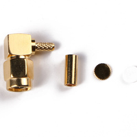 Raynool Precio de fábrica Conector coaxial RF 50 Ohm SMA Macho Conector de ángulo recto para cable RG316 RG58
