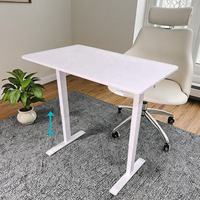 Bureau debout ergonomique moderne à double pied, 2 niveaux, réglable hydrauliquement, écologique, facile à assembler, avec structure métallique pour la maison et le bureau