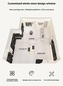 Meuble de présentation en bois haut de gamme pour chaussures et sacs à main, et comptoir de caisse pour magasin de chaussures - Product Image 5