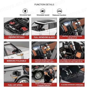 Modellino <span class=keywords><strong>Auto</strong></span> Range <span class=keywords><strong>Rover</strong></span> in Lega Pressofusa Scala 1:18 con Licenza Ufficiale Mini Car in Metallo con Funzione a Retrocarica Luci e Suoni per Bambini - Product Image 6