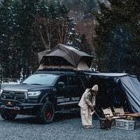 Tente de toit souple ADA OVERLAND en polyester-coton 280g, imperméable 3000mm, avec LED et matelas 6cm pour 4x4, SUV, Overlanding, Camping, OEM