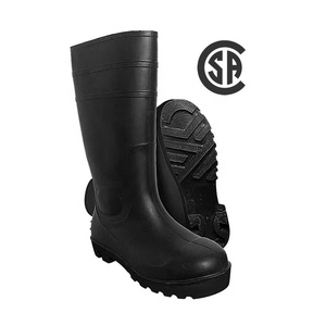 Canada tiêu chuẩn sunlop an toàn Giày Midsole PVC an toàn Toe thép xây dựng xây dựng cao đến đầu gối không thấm nước dành cho người lớn mưa khởi động - Product Image 1