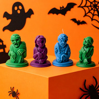 Moule à gâteau en silicone de qualité alimentaire pour Halloween, citrouille, fantôme, résistant à la chaleur, écologique, réutilisable, moule à bougie aromatique, zombie, diable