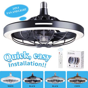 Ventilateur de plafond à moteur AC à trois vitesses avec lumière LED, télécommande, faible bruit, gradation intelligente, chambre à coucher, salon, décoration de la maison - Product Image 1