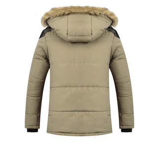 Veste parka d'hiver réversible pour homme, couleur unie, manteau chaud en laine et duvet, logo personnalisé, vente en gros, mode, coton, vêtements décontractés - Product Image 2