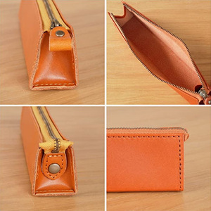 Estuches de lápices personalizados de cuero PU, estilo japonés, estuches minimalistas para estudiantes, bolsas de papelería con cremallera a la moda, regalo. - Product Image 4