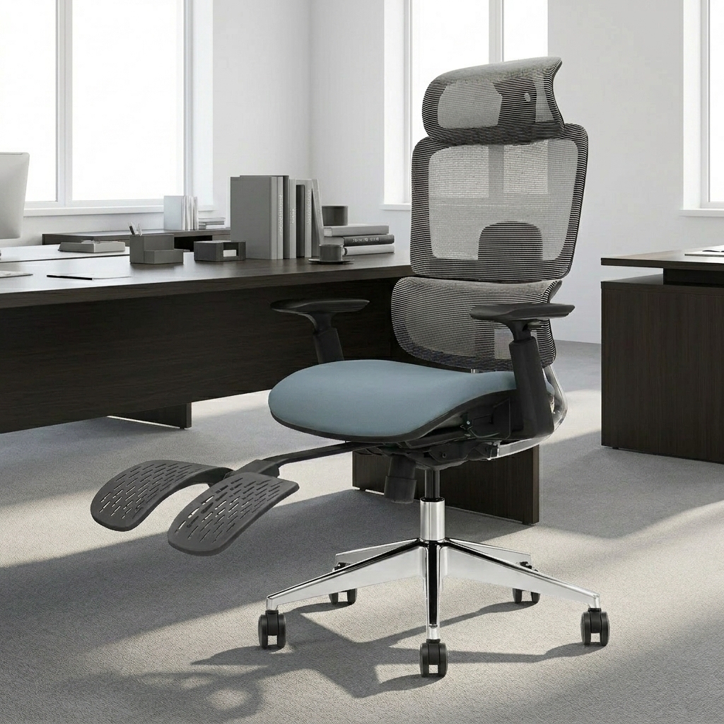 Ergonomic Executive Office Chair – Adjustable Headrest, Lumbar Support & Reclining Design