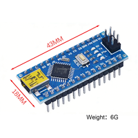 Placa de Desarrollo Mini CH340G Nano V3.0 con Controlador ATmega328, Interfaces Tipo-C, Micro USB y Nano 3.0