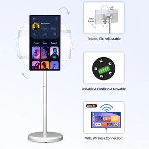 Écran plat tactile <span class=keywords><strong>portable</strong></span> de 27 pouces <span class=keywords><strong>sur</strong></span> roulettes, support rotatif, télévision sans fil, moniteur interactif, Smart TV - Product Image 4