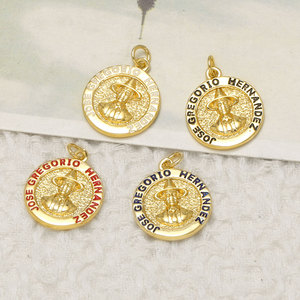 ASJEWELRY Medalla Religiosa Católica de Cobre Chapado en Oro de José <span class=keywords><strong>Gregorio</strong></span> Hernández para Collar, Pulsera, Fabricación de Joyas pdtb977 - Product Image 5