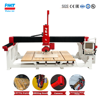 Sierra de puente CNC de 4 ejes PMT para corte de piedra con motor, rodamientos y bomba de 25KW, sistema de control Cutcam