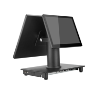 Système de point de vente à double écran 15 pouces + 9,7 pouces, écran tactile capacitif, caisse enregistreuse, système d'exploitation Windows, avec 3 ans de garantie