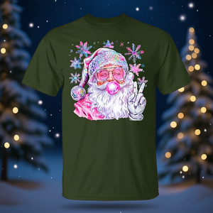 Camiseta Disco Santa Bubblegum Snow Christmas para mujeres y niñas, regalo navideño - Product Image 3
