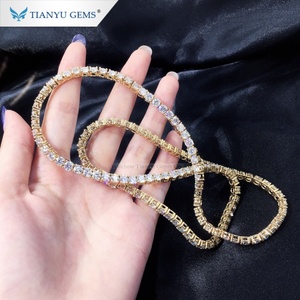 Tianyu Gems Oro y plata Estilo de lujo tachonado con collar de cadena de diamantes Moissanite - Product Image 1