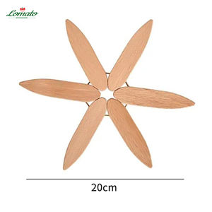 Forma de árbol 4 salvamanteles de madera Posavasos para bebidas resistentes al calor con soporte Portavasos de madera para almacenamiento en el hogar - Product Image 5