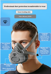 Masque demi-visage en silicone anti-poussière et anti-brume pour usine industrielle OEM & ODM, respirateur protecteur réutilisable 3200 avec filtre - Product Image 6