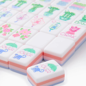 Juego de Fichas de Mahjong Americanas de Lujo Personalizadas, Acrílico de 1.25 Pulgadas, Color <span class=keywords><strong>Coral</strong></span>, 160 Fichas Grabadas para Coleccionistas y Entusiastas - Product Image 3