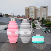 Bouteille en silicone adaptée à de multiples scénarios de voyage, prix d'usine, bouteille d'eau en silicone portable