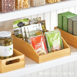 Wooden Desktop Storage <b>Box</b> With Compartments For Office Organizer Standing Type Rectangle Solid Color - Product Image 3
