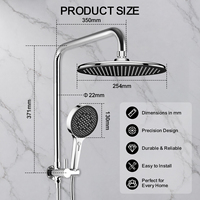 Ensemble de pommeau de douche haute pression 10 pouces approuvé WELS, 3+1 modes, installation rapide sans outil, kit de douche pour salle de bain, norme australienne