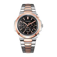 Montre automatique à quartz pour homme de la marque HANBORO, élégante et dynamique, avec bracelet en acier inoxydable et cadran en verre de 42 mm