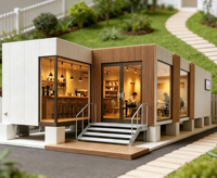 Fabricant de maisons modulaires en conteneurs maritimes de 20 pieds et 40 pieds, maisons préfabriquées personnalisées, bureaux, cafés, boutiques, mini-maisons