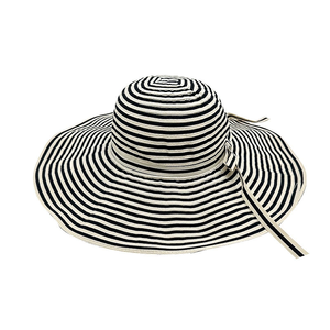 Nouveau chapeau de pêcheur à large bord pour femmes, pliable, anti-UV, rayé, pour l'été - Product Image 6