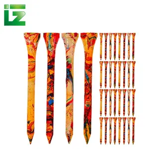 Factory Price Custom Colourful Wood Golf Tees 70mm 83mm Bamboo Golf Tee With Logo Printing