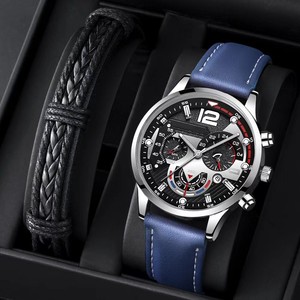 Set <span class=keywords><strong>di</strong></span> 2 Orologi al Quarzo da <span class=keywords><strong>Uomo</strong></span>, Orologio con Quadrante Digitale alla Moda e Bracciale, Set <span class=keywords><strong>di</strong></span> Gioielli Adatto per <span class=keywords><strong>Regali</strong></span> Festivi - Product Image 2