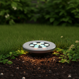 Lampe de sol encastrée LED 9W avec options de lumière froide ou chaude, éclairage de jardin extérieur en acier inoxydable, étanche IP65, 50 000 heures - Product Image 2