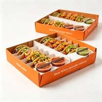 Boîte à emporter pour empanadas personnalisée avec compartiment pour sauce, boîte en carton jetable pour la restauration rapide, emballage pour dumplings