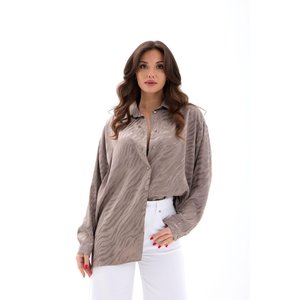 Camisa de satén con botones para mujer, estilo sencillo para uso diario, blusa de manga larga de ajuste holgado - Product Image 5