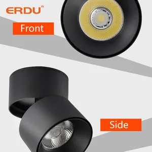 ERDU Easy Installation Indoor Office Home Surface Mounted Led Downlight Round Surface Mounted Aluminum Cob Led Downlight