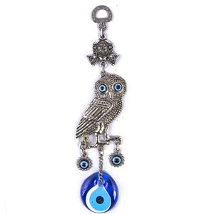 Adorno colgante de pared con forma de búho, hecho a mano, cristal, mal de ojo, hecho en Turquía - Product Image 1